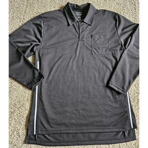Smitty Polo Shirt Mens Large Black Long Sleeve High Performance Moisture Wicking